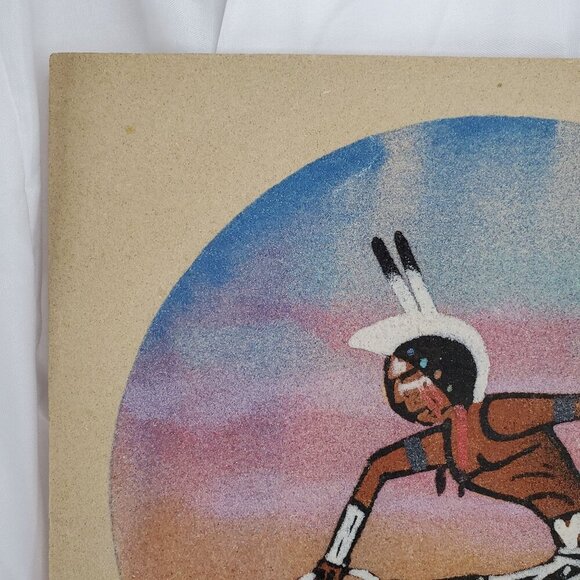 Native American Hoop Dancer Sand Art Painting On Wood Particle Board unsigned - Picture 3 of 10